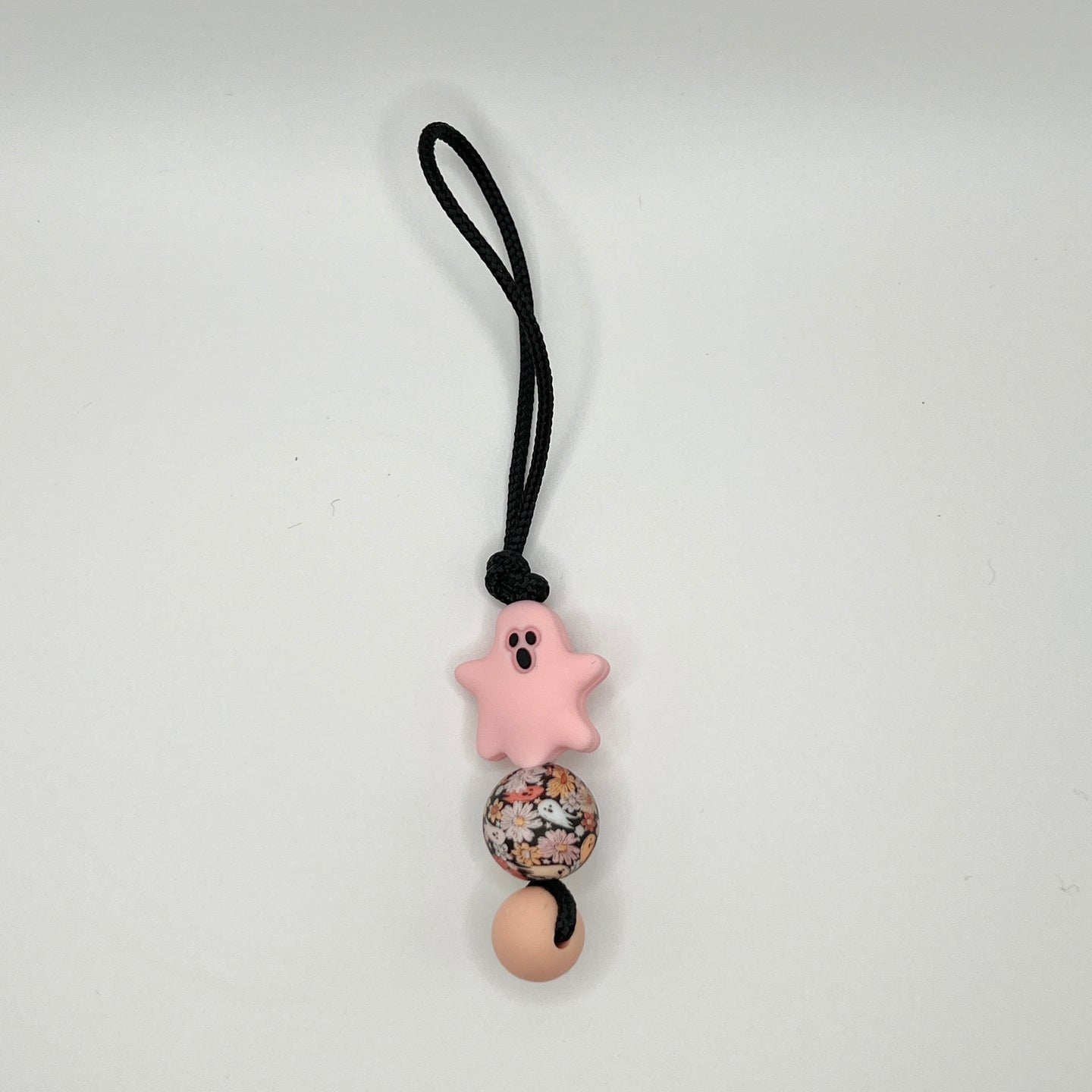 Pink Ghost Garden Zipper Charm